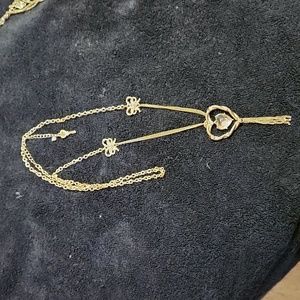 GOLD HEART BETSY JOHNSON PENDANT NECKLACE